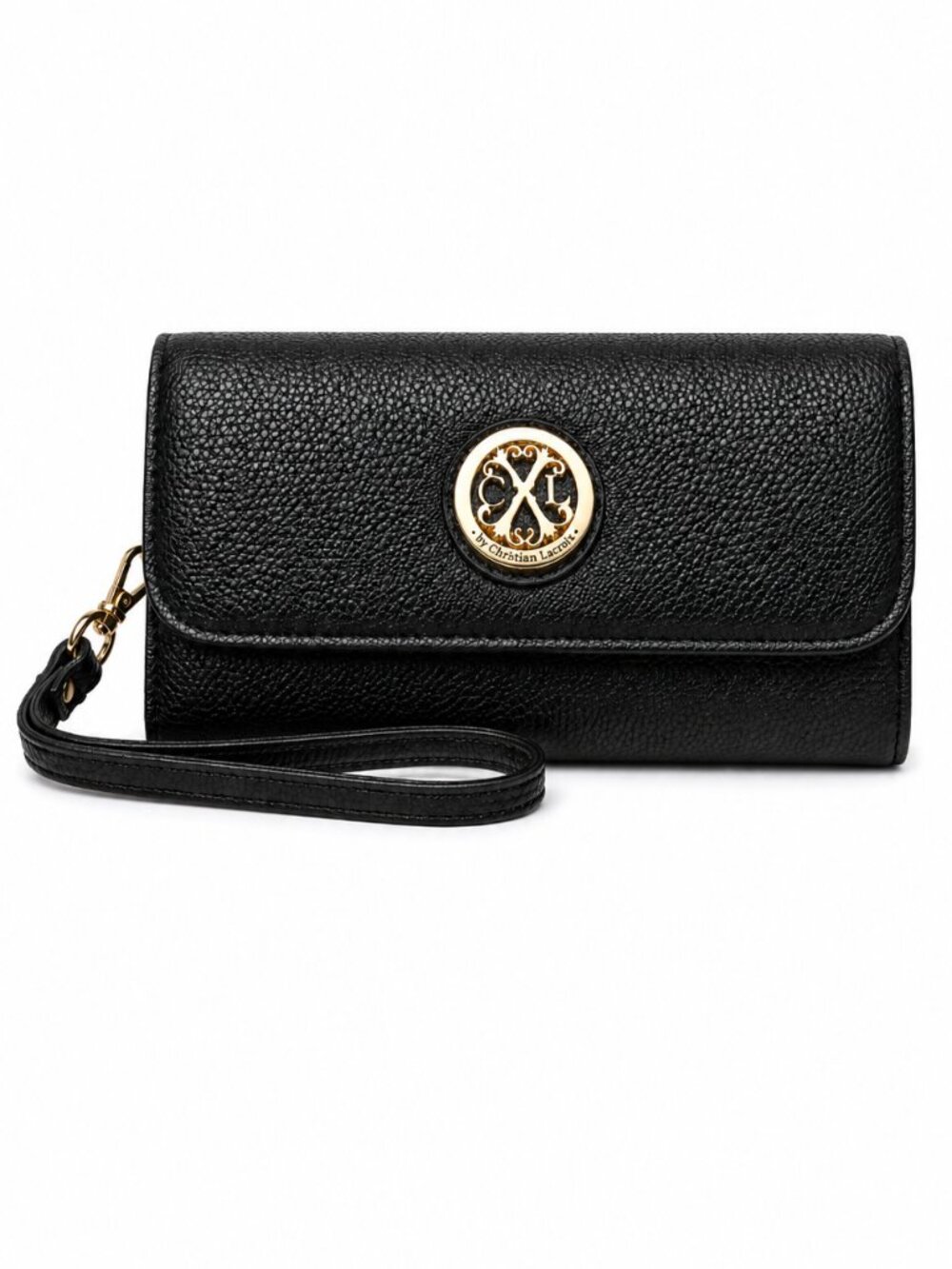 CXL by Christian Lacroix Black Bali Caviar Small Clutch Wristle